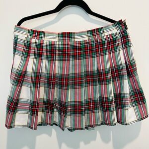 Christmas Aerie Plaid Skirt - Red, Green, White